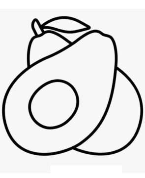 Dibujo de Aguacate y Medio para Colorear