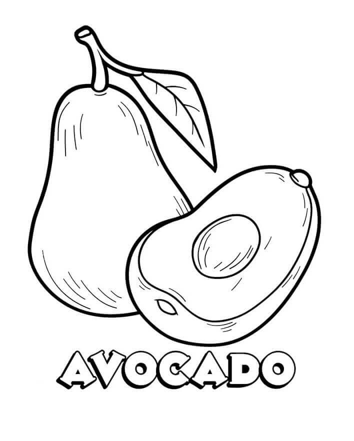 Dibujo de Aguacate y Medio 4 para Colorear