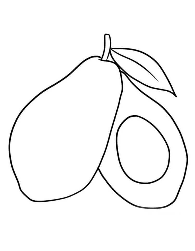 Dibujo de Aguacate y Medio 5 para Colorear