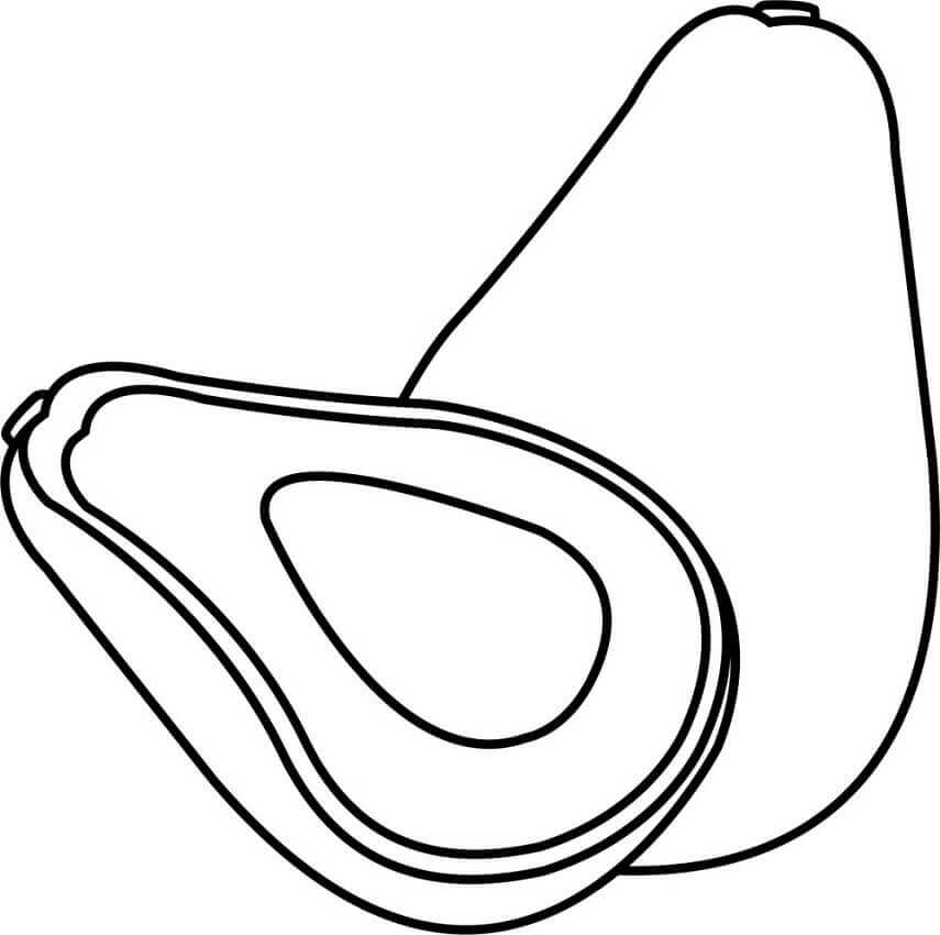 Dibujo de Aguacate y Medio 7 para Colorear