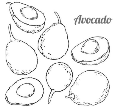 Dibujo de Aguacates 2 para Colorear