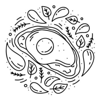 Dibujo de Fruta de Aguacate para Colorear