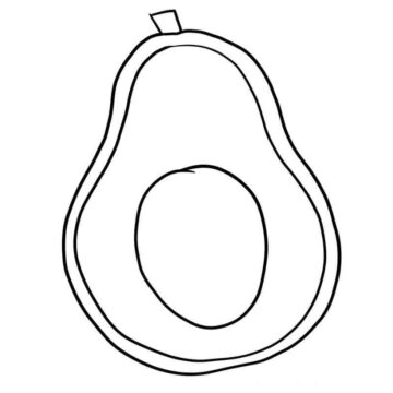 Dibujo de Mitad de Aguacate 1 para Colorear