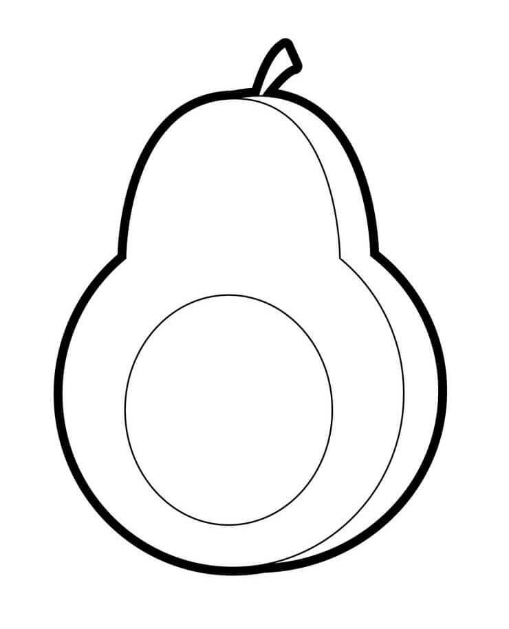 Dibujo de Mitad de Aguacate 2 para Colorear