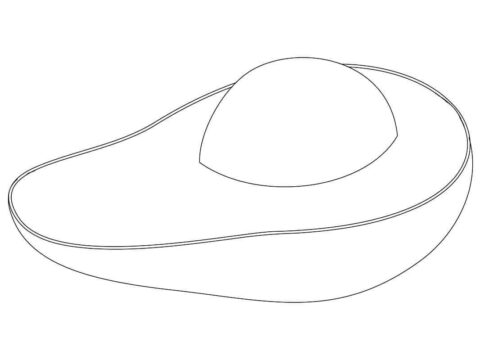 Dibujo de Mitad de Aguacate para Colorear