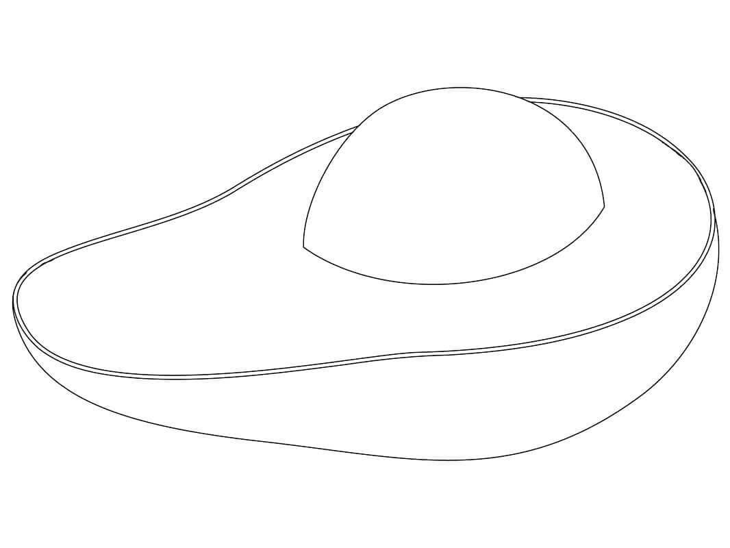 Dibujo de Mitad de Aguacate para Colorear