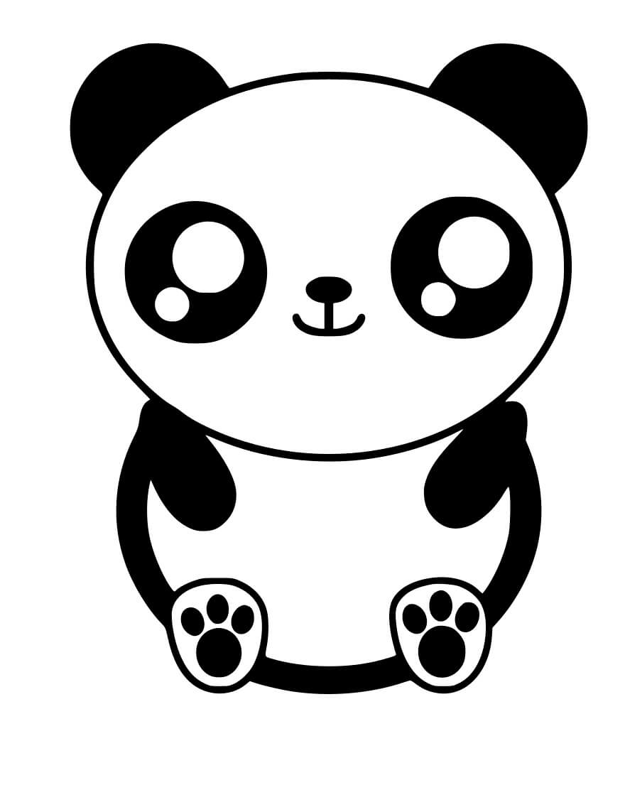 Dibujo de Kawaii Panda para Colorear