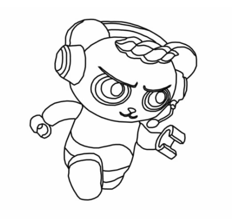 Dibujo de Lego Panda para Colorear
