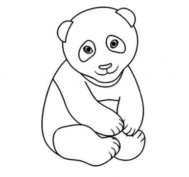 Dibujo de Panda Sentado para Colorear