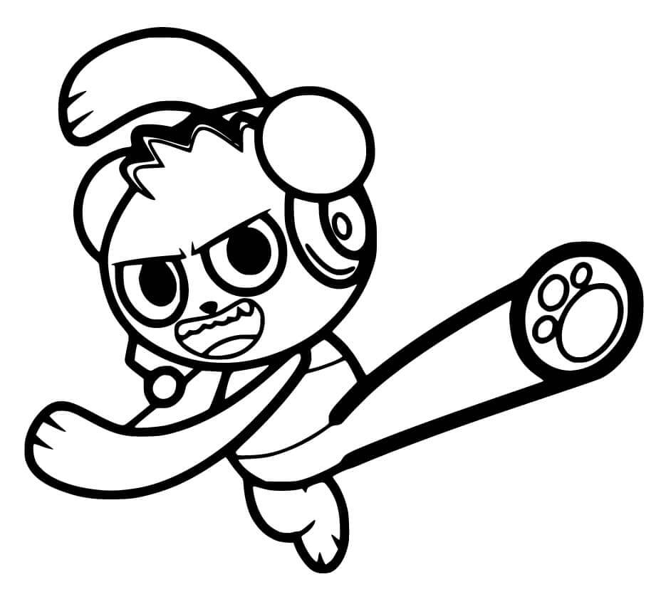 Dibujo de Combo Panda Lucha para Colorear