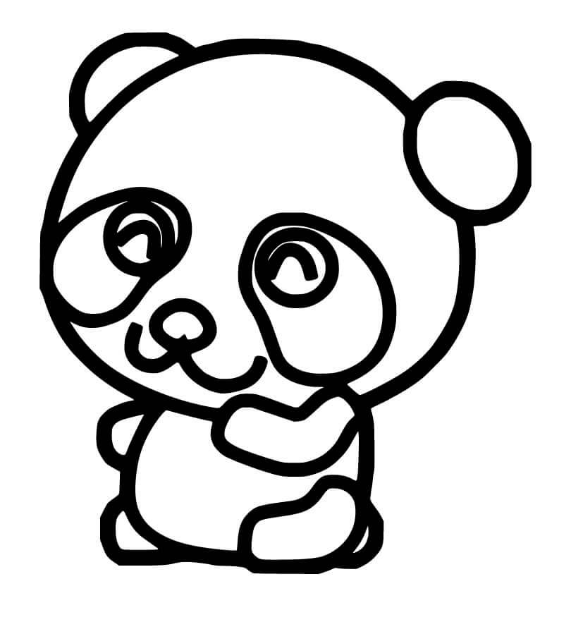 Dibujo de Dibujando al pequeño Panda para Colorear