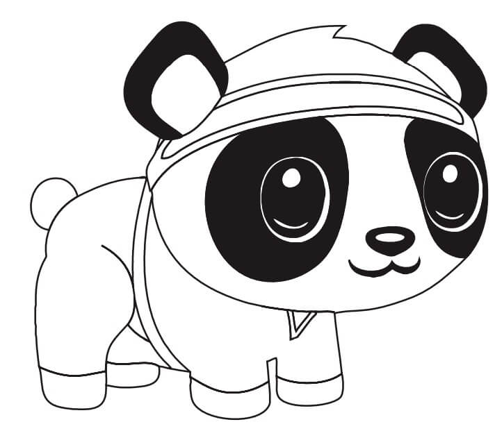 Dibujo de Lindo Panda de Dibujos Animados para Colorear