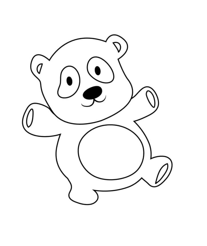 Dibujo de Oso de Peluche Panda para Colorear