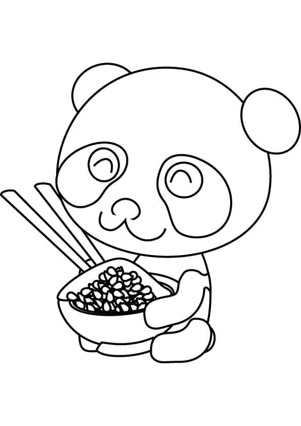 Dibujo de Panda de Dibujos Animados para Colorear