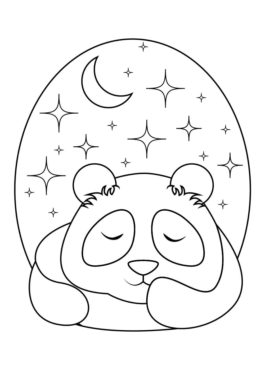 Dibujo de Panda Durmiendo para Colorear