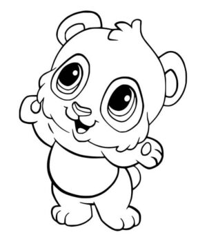 Dibujo de Pequeño Panda Divertido para Colorear