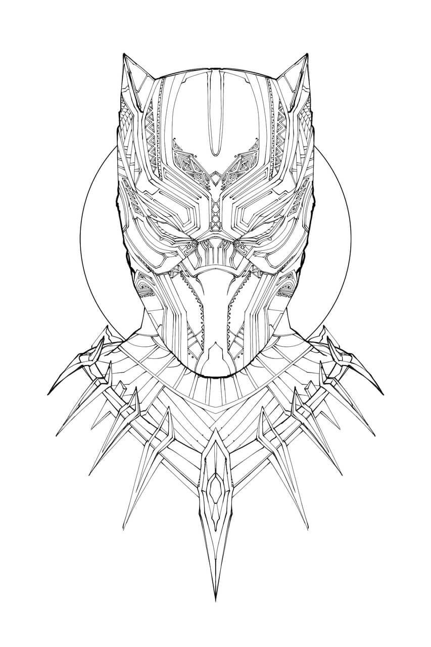 Dibujo de Cabeza Pantera Negra 1 para Colorear