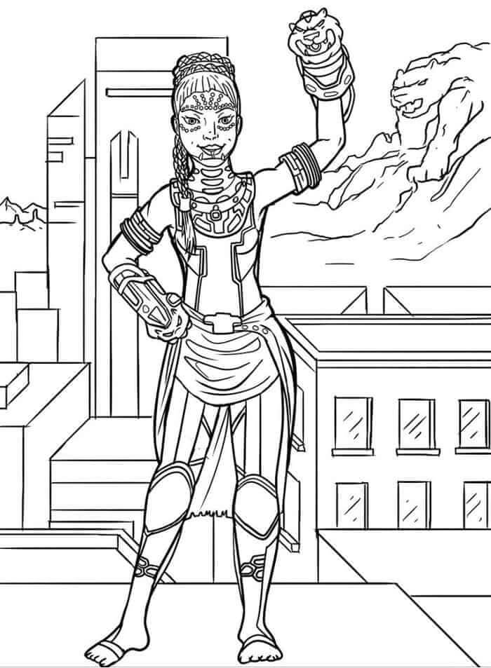 Dibujo de Hermana de Pantera Negra 1 para Colorear