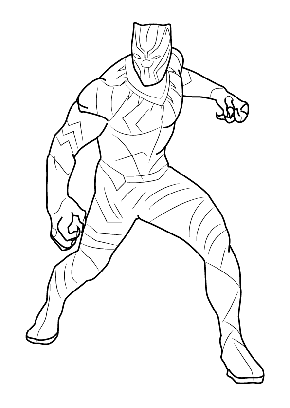 Dibujo de Marvel Pantera Negra para Colorear