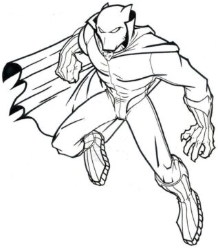 Dibujo de Pantera Negra fría para Colorear