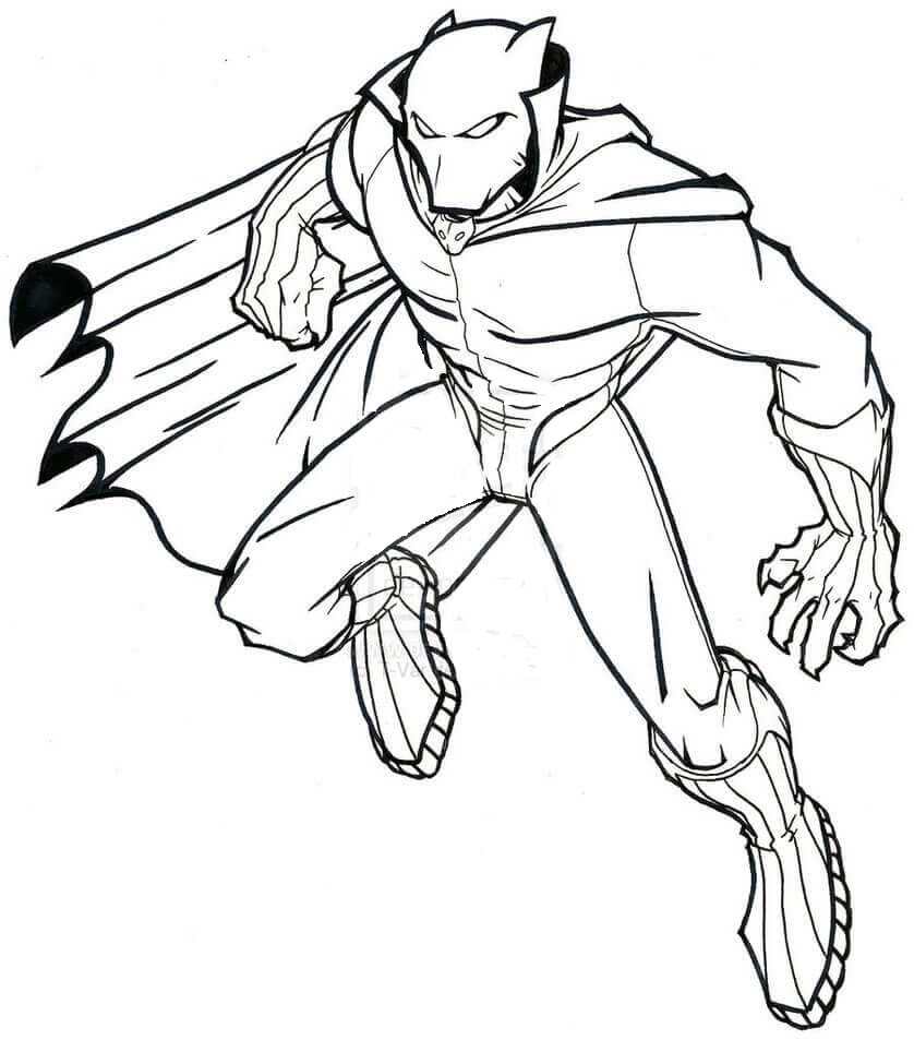 Dibujo de Pantera Negra fría para Colorear