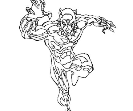 Dibujo de Pantera Negra Fuerte 2 para Colorear