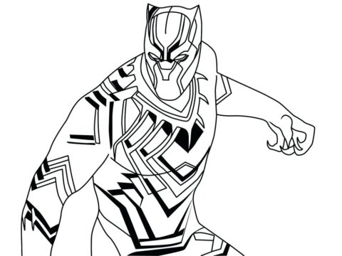 Dibujo de Pantera Negra Fuerte para Colorear