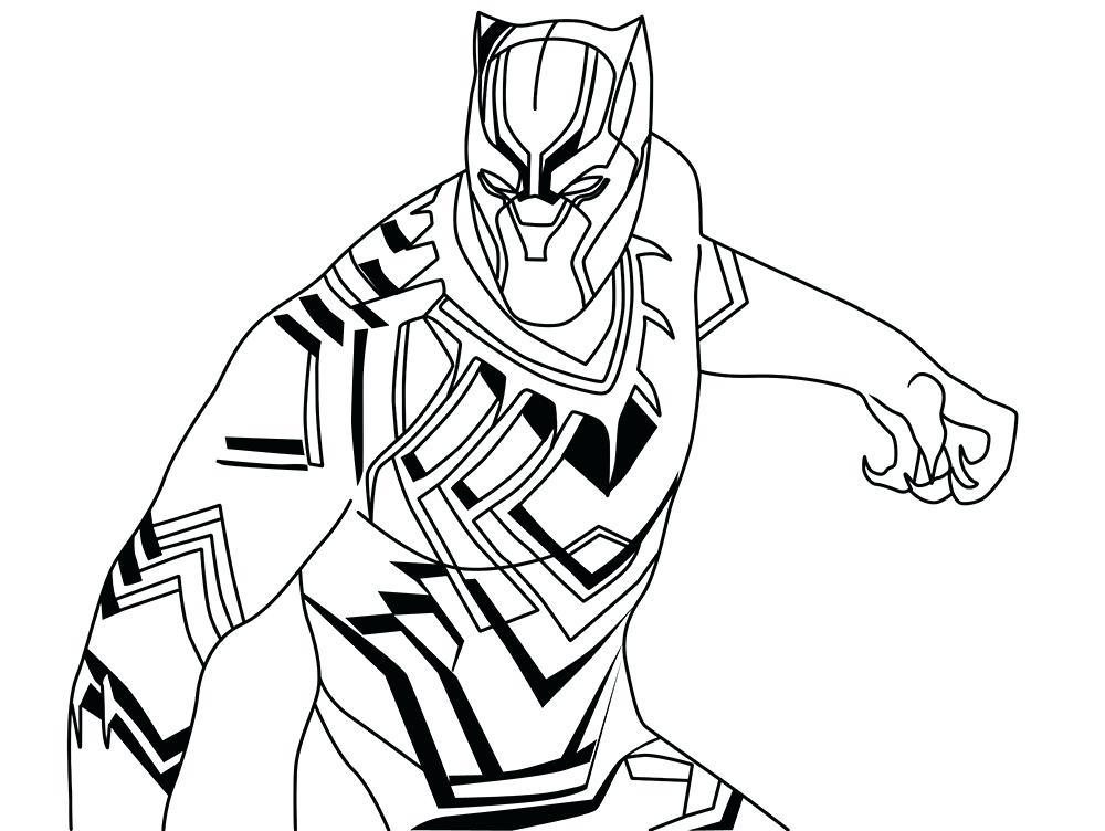 Dibujo de Pantera Negra Fuerte para Colorear