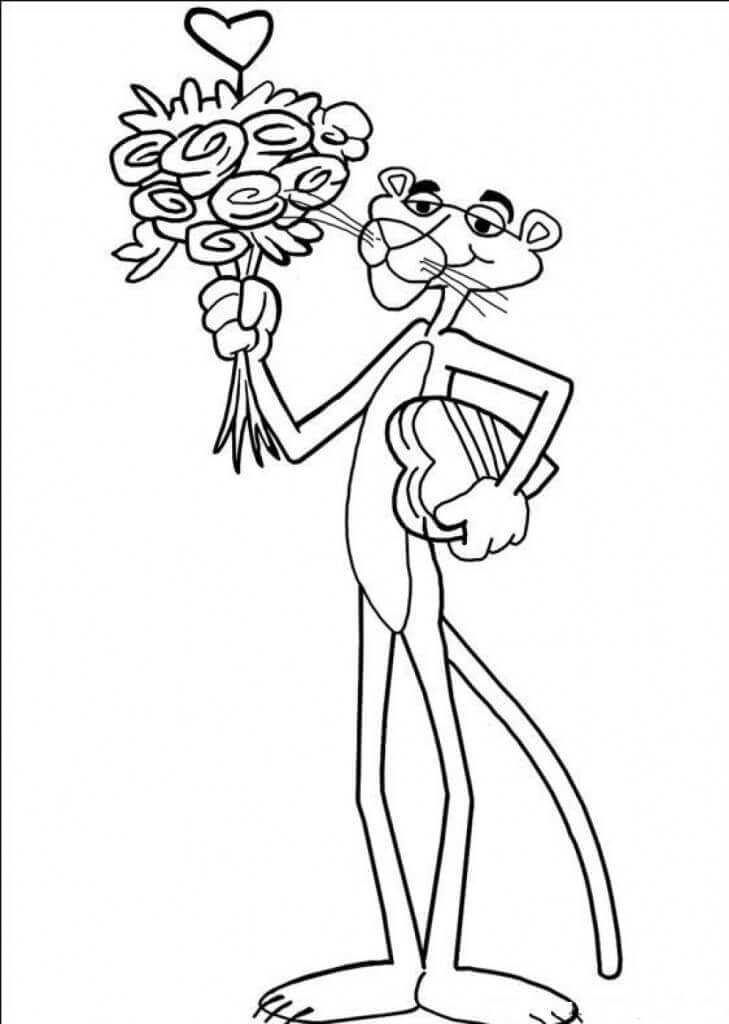 Dibujo de Amor Pantera Rosa para Colorear