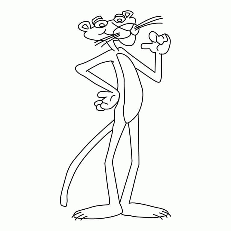 Dibujo de Pantera Rosa Sonriendo para Colorear