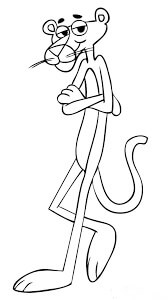 Dibujo de Pantera Rosa Sonriente para Colorear