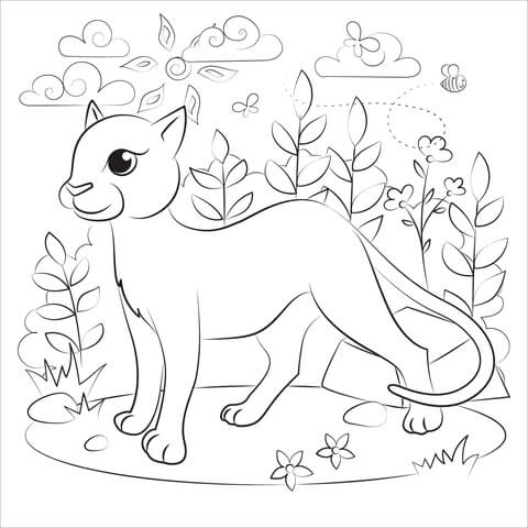 Dibujo de Pantera para Colorear