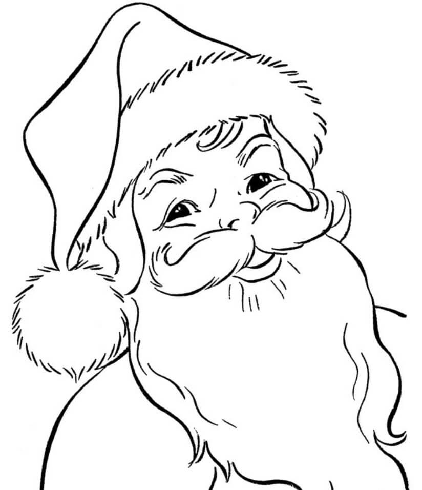 Dibujo de Cara Santa Claus para Colorear
