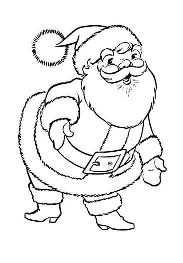Dibujo de Divertido Santa Claus para Colorear