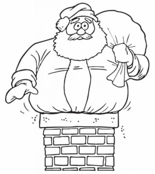 Dibujo de Papa Noel Gordo para Colorear