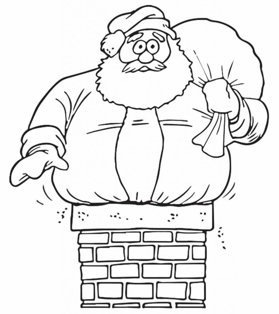Dibujo de Papa Noel Gordo para Colorear