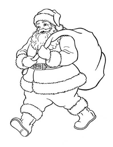 Dibujo de Santa Claus Ambulante para Colorear