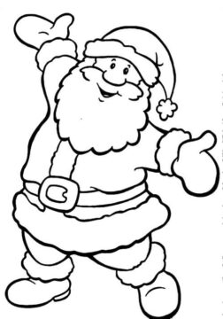 Dibujo de Santa Claus Sonriente para Colorear