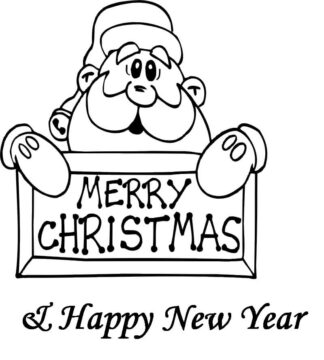 Dibujo de Santa y Navidad 1 para Colorear