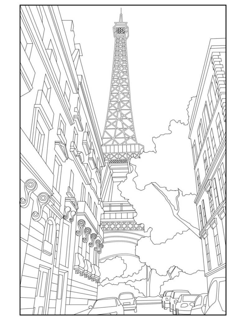 Dibujo de Ciudad Normal de Paris para Colorear