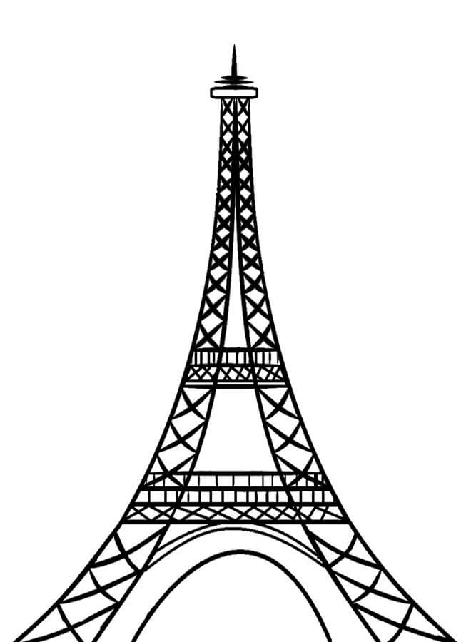 Dibujo de Dibujar la Torre Eiffel en Paris para Colorear
