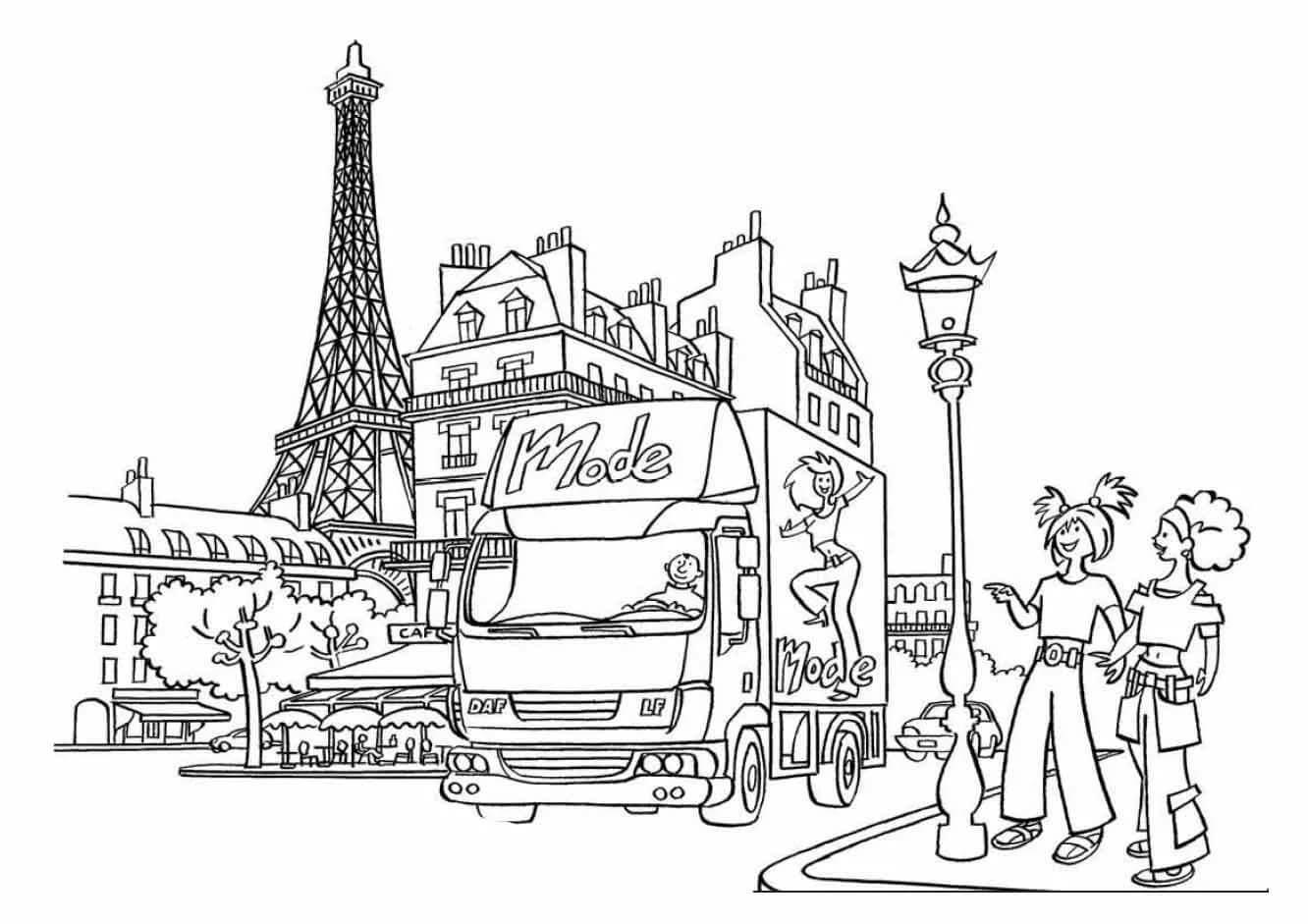 Dibujo de Gran Ciudad de Paris para Colorear