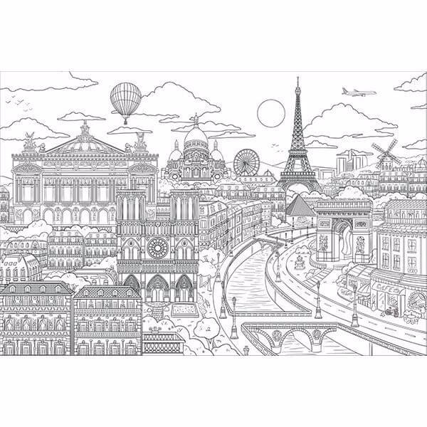 Dibujo de La Ciudad de Paris Es para Adultos para Colorear