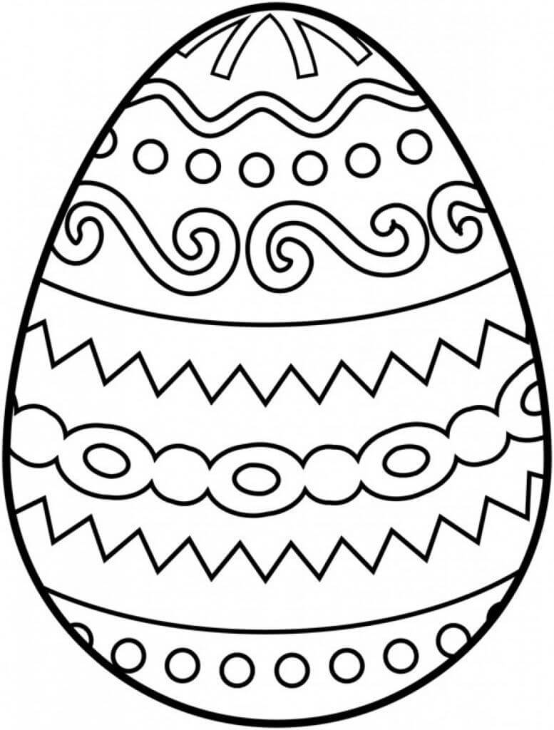 Dibujo de Bonito Huevo de Pascua 1 para Colorear