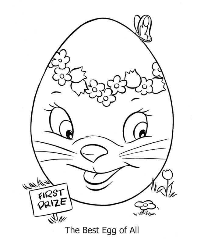 Dibujo de Huevo de Pascua de Dibujos Animados para Colorear