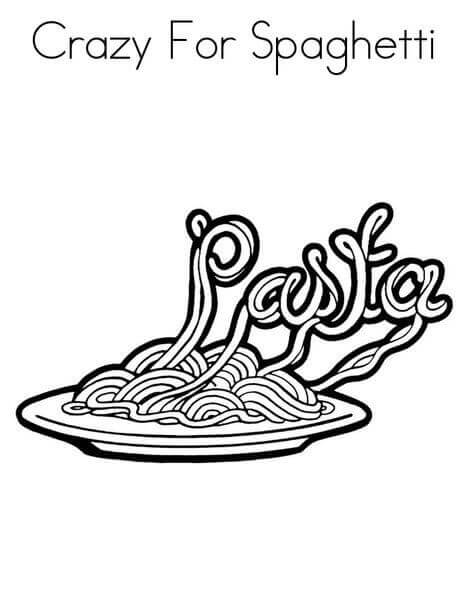 Dibujo de Loco por los Espaguetis para Colorear