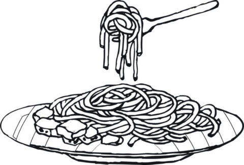 Dibujo de Pasta Deliciosa para Colorear