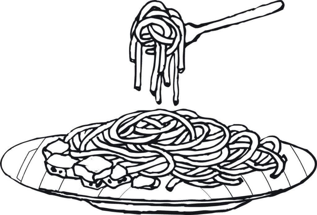 Dibujo de Pasta Deliciosa para Colorear