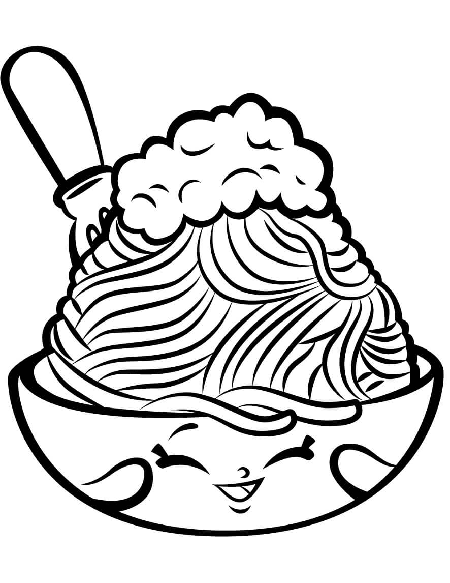 Dibujo de Pasta Encantadora para Colorear