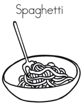 Dibujo de Pasta de Espagueti para Colorear